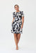 Joseph Ribkoff Style 232270 Vanilla/Multi Geometric Print Short Sleeve T-Shirt Dress