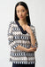 Joseph Ribkoff 261203 Vanilla/Multi Geometric Print  V-Neck Tunic Top