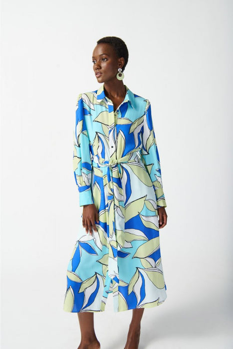 Multi Leaf Print Waist Tie Midi Shirt Dress | After Retail AfterRetail Multi Leaf Print Waist Tie Midi Shirt Dress | After Retail AfterRetail