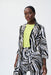 Joseph Ribkoff Style 231139 Vanilla/Multi Open Front Zebra Print 3/4 Sleeves Notch Collared Jacket