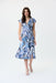 Joseph Ribkoff Style 231298 Vanilla/Multi Paisley Print Cap Sleeves Belted Faux Wrap Dress