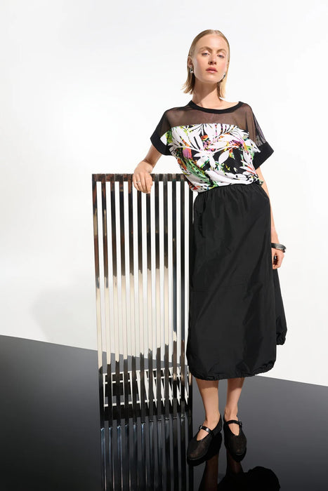 Joseph Ribkoff Black Pull On Memory Midi Balloon Skirt 261601