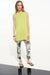 Woman wearing a colorful tropical and floral print crop pants with high waist from Joseph Ribkoff