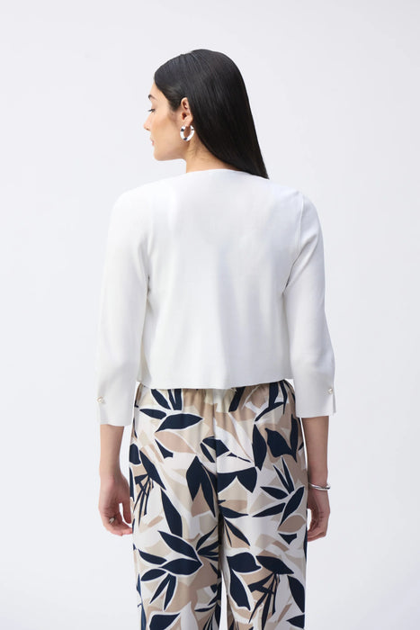 Joseph Ribkoff Pearl Accent 3/4 Sleeve Cropped Cover-Up 251900