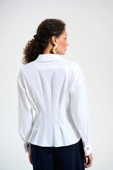 Joseph Ribkoff Pleated Taffeta Peplum Blouse 261742