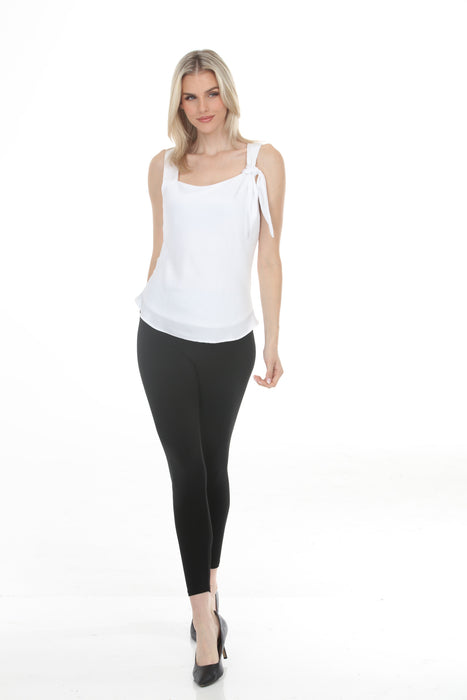 Joseph Ribkoff Vanilla Satin Square Neck Knot Detail Tank Top 261272