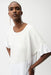 Joseph Ribkoff 261280 Vanilla Scoop Neck Asymmetrical Dolman Sleeve Top
