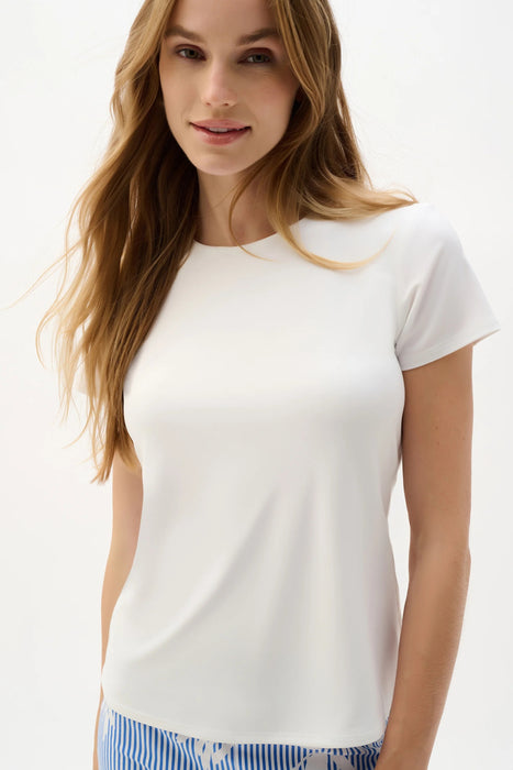 Joseph Ribkoff Vanilla Fitted Crew Neck T-Shirt 262238