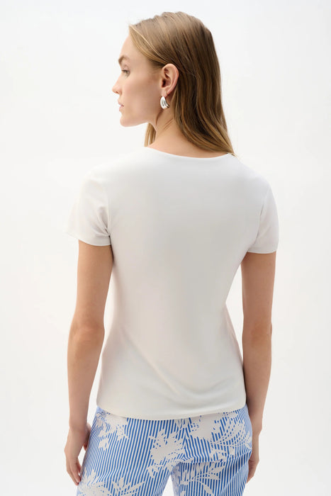Joseph Ribkoff Vanilla Fitted Crew Neck T-Shirt 262238