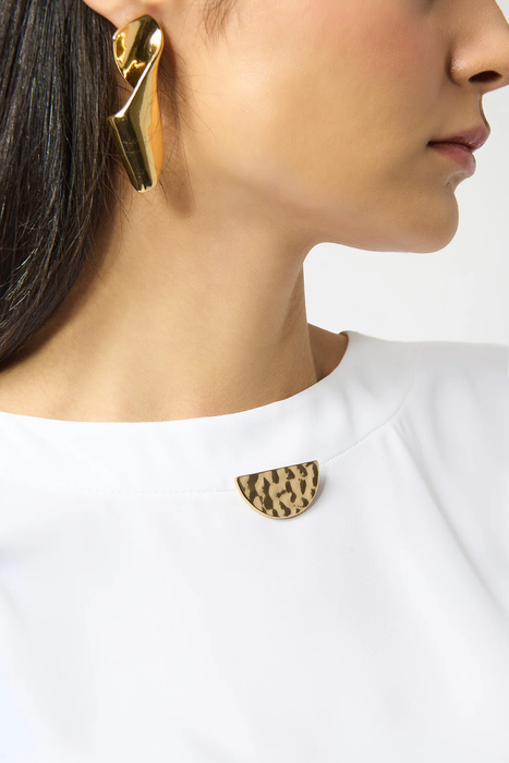 Joseph Ribkoff Vanilla Soft Twill 3/4 Sleeve Boxy Top 253290