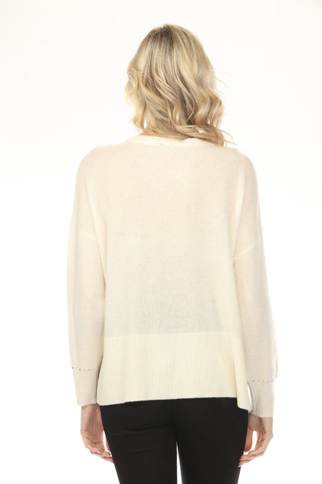 Joseph Ribkoff Studded Cashmere Knit Sweater Top 253980-R