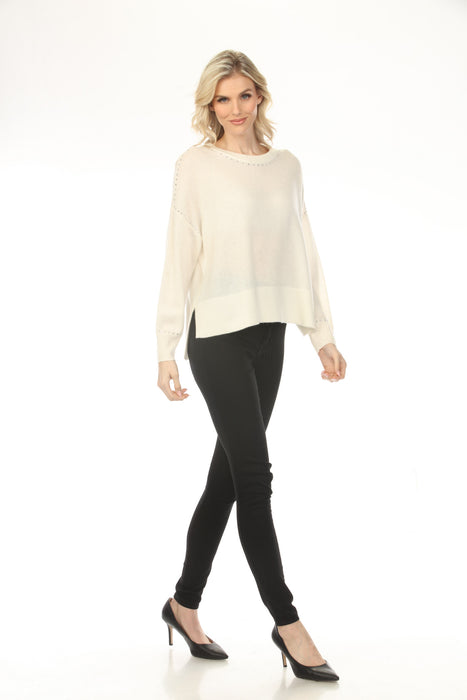 Joseph Ribkoff Studded Cashmere Knit Sweater Top 253980-R