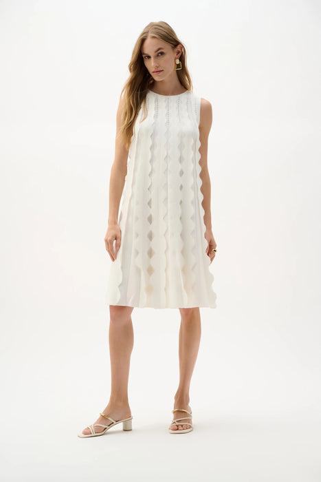 Joseph Ribkoff Vanilla Sweater Knit Sleeveless A-Line Dress 262961