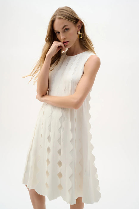 Joseph Ribkoff Vanilla Sweater Knit Sleeveless A-Line Dress 262961