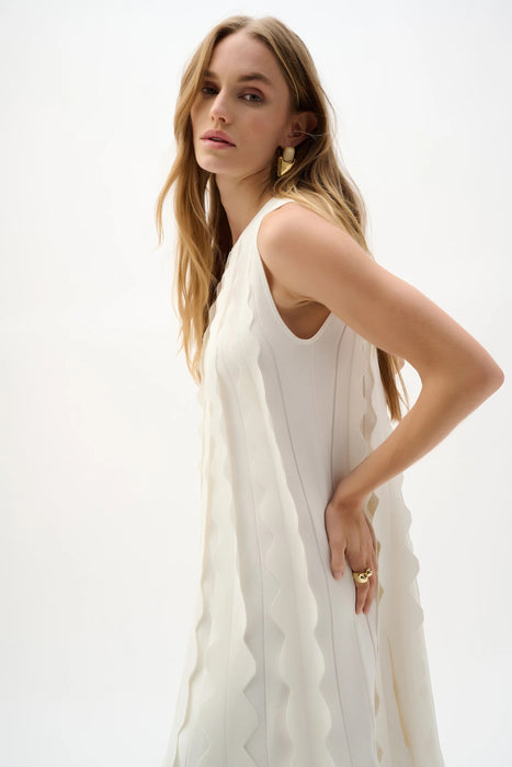 Joseph Ribkoff Vanilla Sweater Knit Sleeveless A-Line Dress 262961