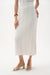Woman wearing Joseph Ribkoff vanilla textured sweater knit pencil skirt, featuring a fitted silhouette, stretch fabric, midi length, and a sleek, elegant design.