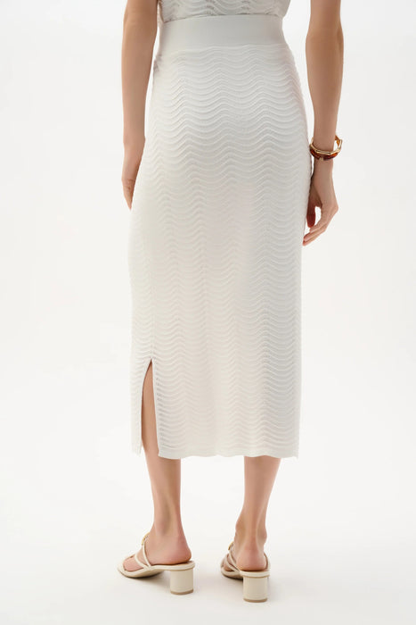 Joseph Ribkoff Vanilla Textured Sweater Knit Midi Pencil Skirt 262927