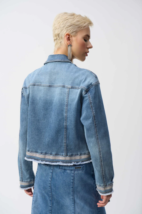 Joseph Ribkoff Vintage Blue Embroidered Denim Jacket 251953