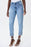 Joseph Ribkoff Style 232915 Vintage Blue Tiered Frayed Cuff Cropped Jeans