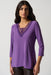 Joseph Ribkoff Style 233124 Violet Soutache V-Neck 3/4 Sleeve Top