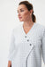 Joseph Ribkoff Style 232016 White/Black Check Crinkled Crossover Front Jacket