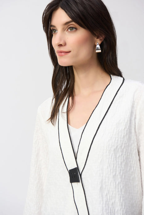 Joseph Ribkoff Contrast Trim Jacquard Swing Jacket 251090