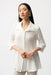 Joseph Ribkoff 261128 White Collared Flared 3/4 Sleeve Top