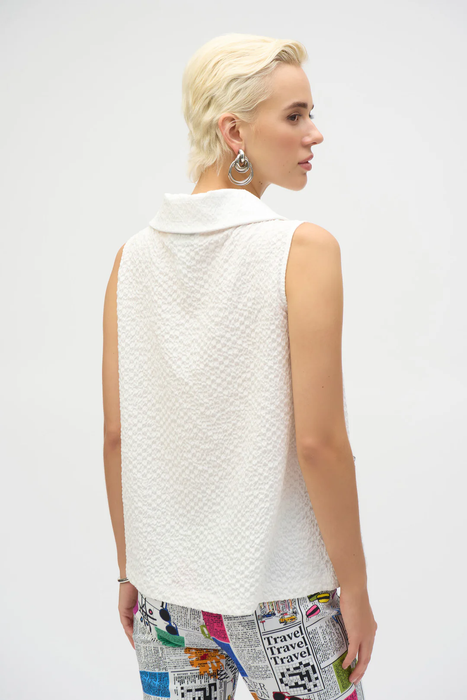Joseph Ribkoff White Cowl Neck Sleeveless Tunic Top 252211