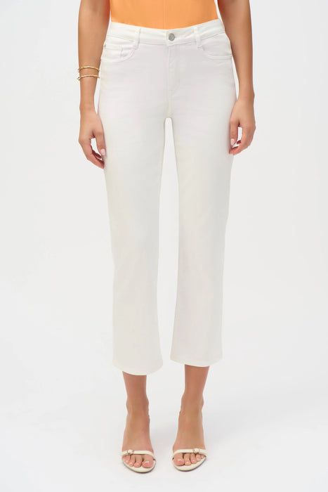 Joseph Ribkoff Style 252926X White Denim Classic Cropped Flared Jeans