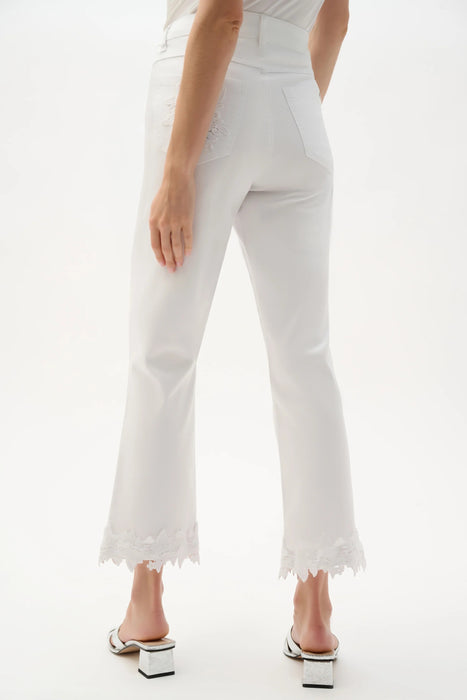 Joseph Ribkoff White Denim Lace Appliqué Crop Jeans 262938