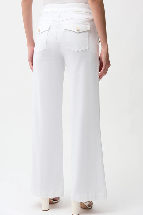 Joseph Ribkoff White Pull On Wide Leg Sailor Jeans 261972
