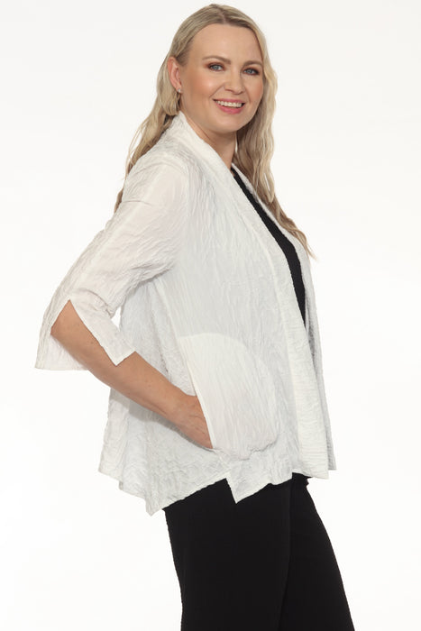 Joseph Ribkoff White Textured Open Front Cover Up 252001