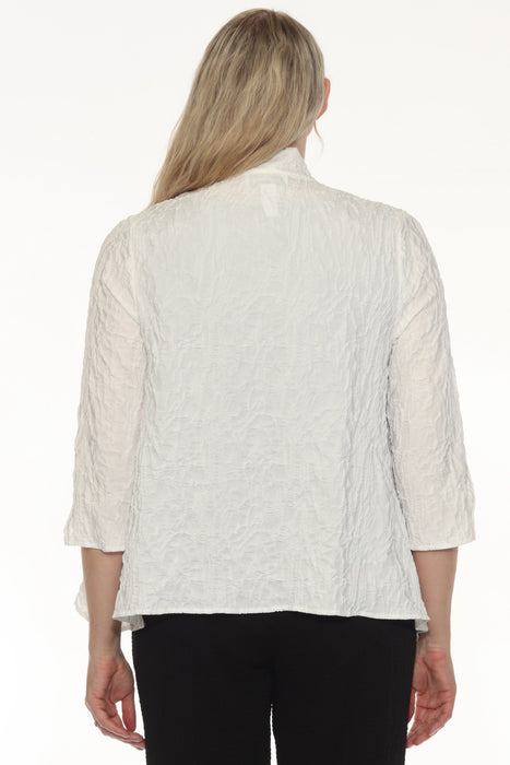 Joseph Ribkoff White Textured Open Front Cover Up 252001