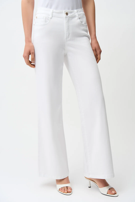 Joseph Ribkoff 261989 White Wide-Leg Stretch Jeans