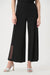 Woman wearing Joseph Ribkoff wide leg pull-on pants with mesh side inserts