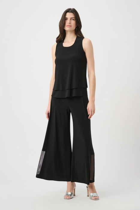 Joseph Ribkoff Mesh Insert Pull-On Wide Leg Pants 261277