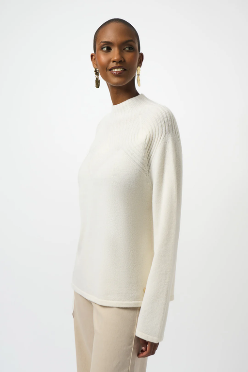 Joseph Ribkoff 253966 Winter White Mock Neck Wool Blend Sweater Top