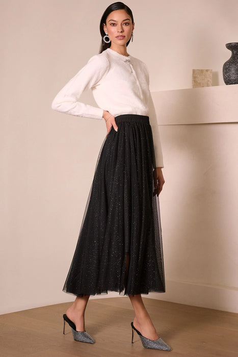 Joseph Ribkoff Winter White Rhinestone Bow Cardigan 254955