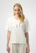 Joseph Ribkoff 254958 Winter White Rhinestone Embellished Short Sleeves Top