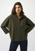 Joseph Ribkoff 253963 Avocado Zipped Collar 3/4 Sleeves Boxy Top