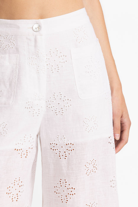 Johnny Was Jade White Dolores Wide Leg Pant L60125-5