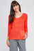 Neon Buddha Style 12111 Papaya Side Pocket Pullover V-Neck Knitted Sweater Top