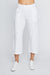 Neon Buddha Style 12112 White Classic Wide Leg Pull On Capri