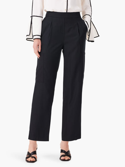 NIC+ZOE Style S241828 Black 28" Refined Cargo Pull On Relaxed Ankle Pants