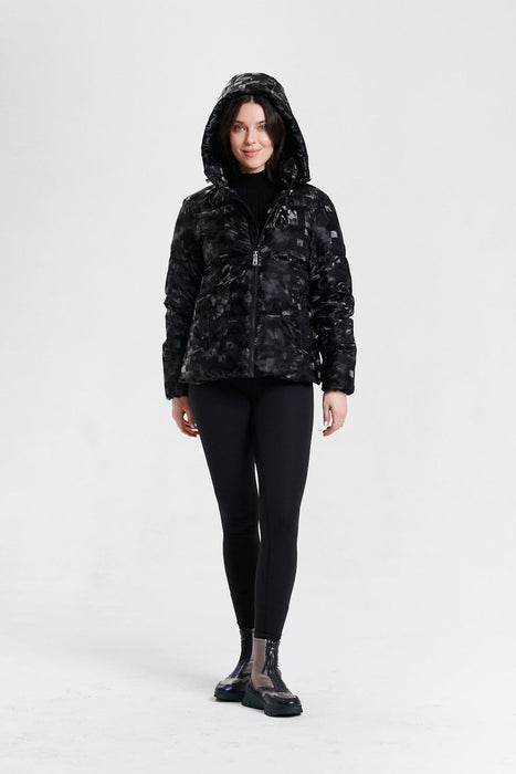 Nikki Jones Black Hooded Zip-Up Puffer Jacket 8004-372