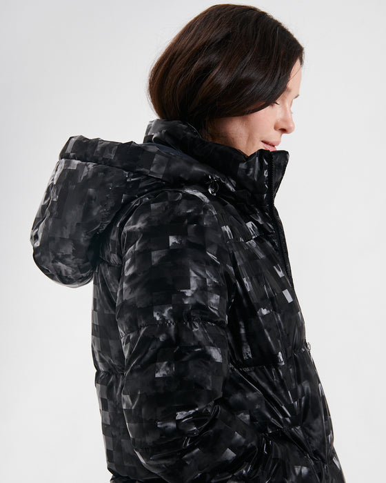 Nikki Jones Black Hooded Zip-Up Puffer Jacket 8004-372