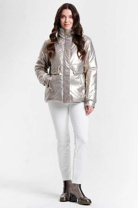 Nikki Jones Gold Metallic Puffer Jacket 8003-603