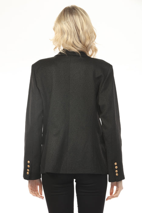 OO LA LA Black Gold Double Breast Lurex Blazer M5107