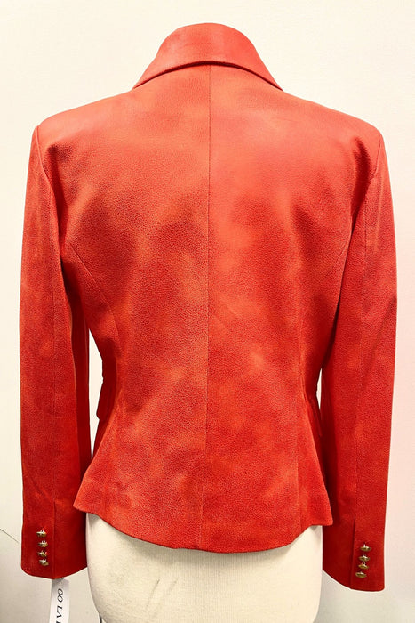 OO LA LA Papaya Double Breasted Faux Suede Blazer Jacket M2017