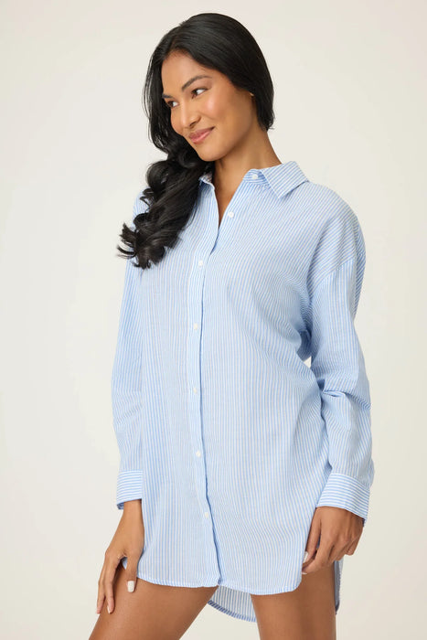 PJ Salvage Bright Blue Dainty Daisy Long Sleeve Nightshirt RSDDNS